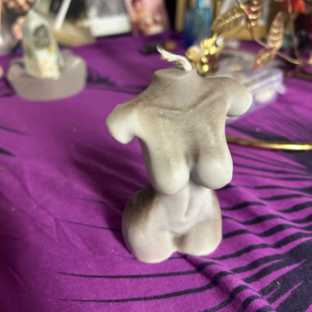 Handmade Female Figure Candle in tan/brown